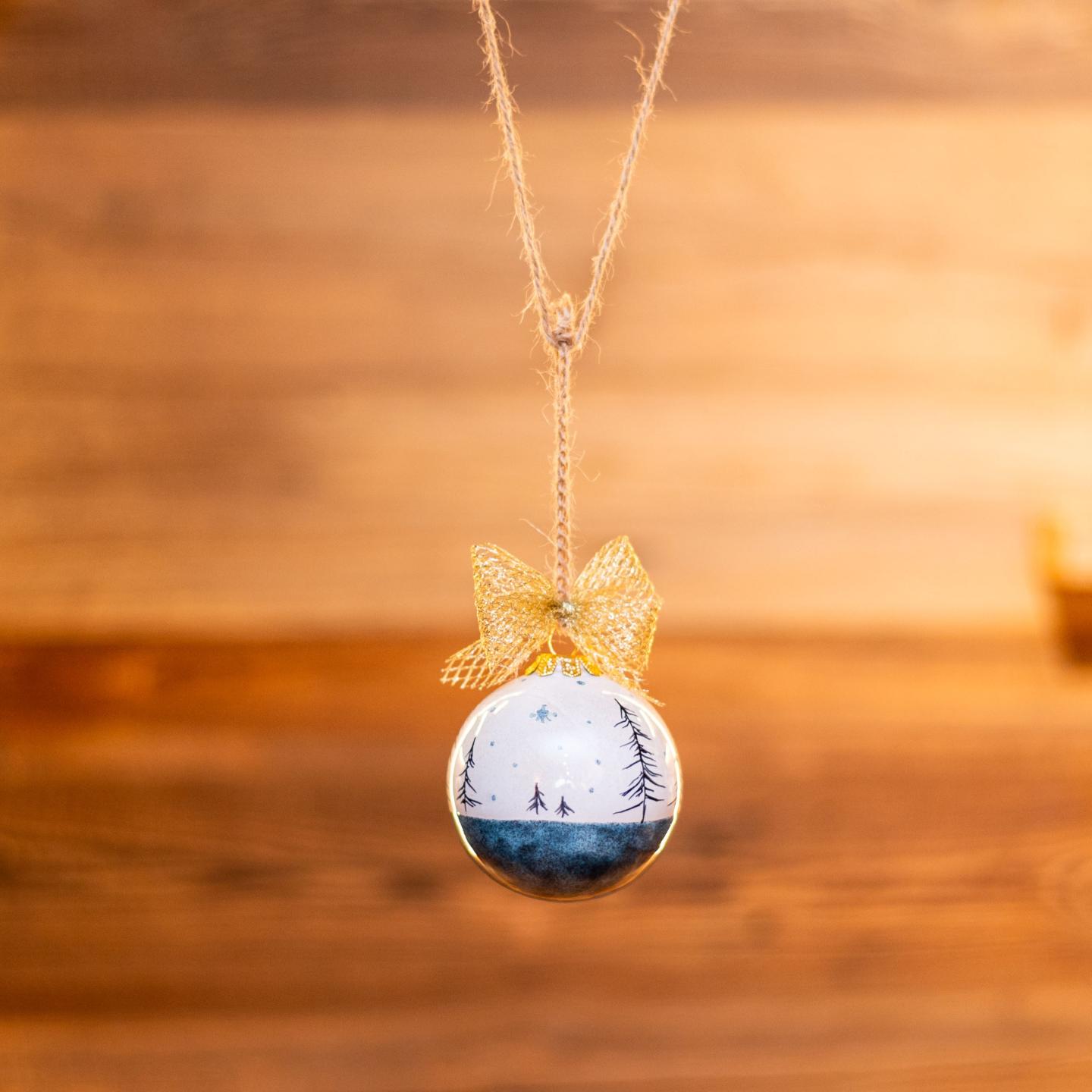 PALLINA DI NATALE SILENZI SCANDINAVI 7,7cm