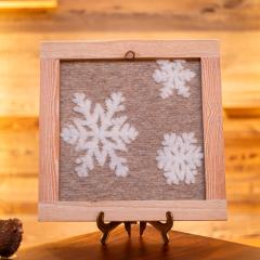 QUADRI IN LANA COTTA Fiocchi di neve 38x38 cm