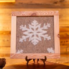 QUADRI IN LANA COTTA Fiocco di neve 38x38 cm