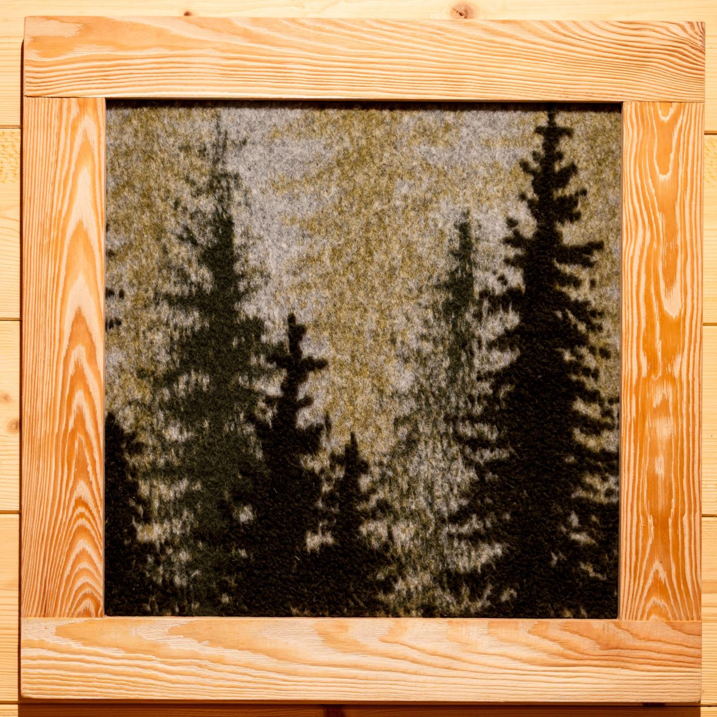 QUADRI IN LANA COTTA Foresta 66x66 cm