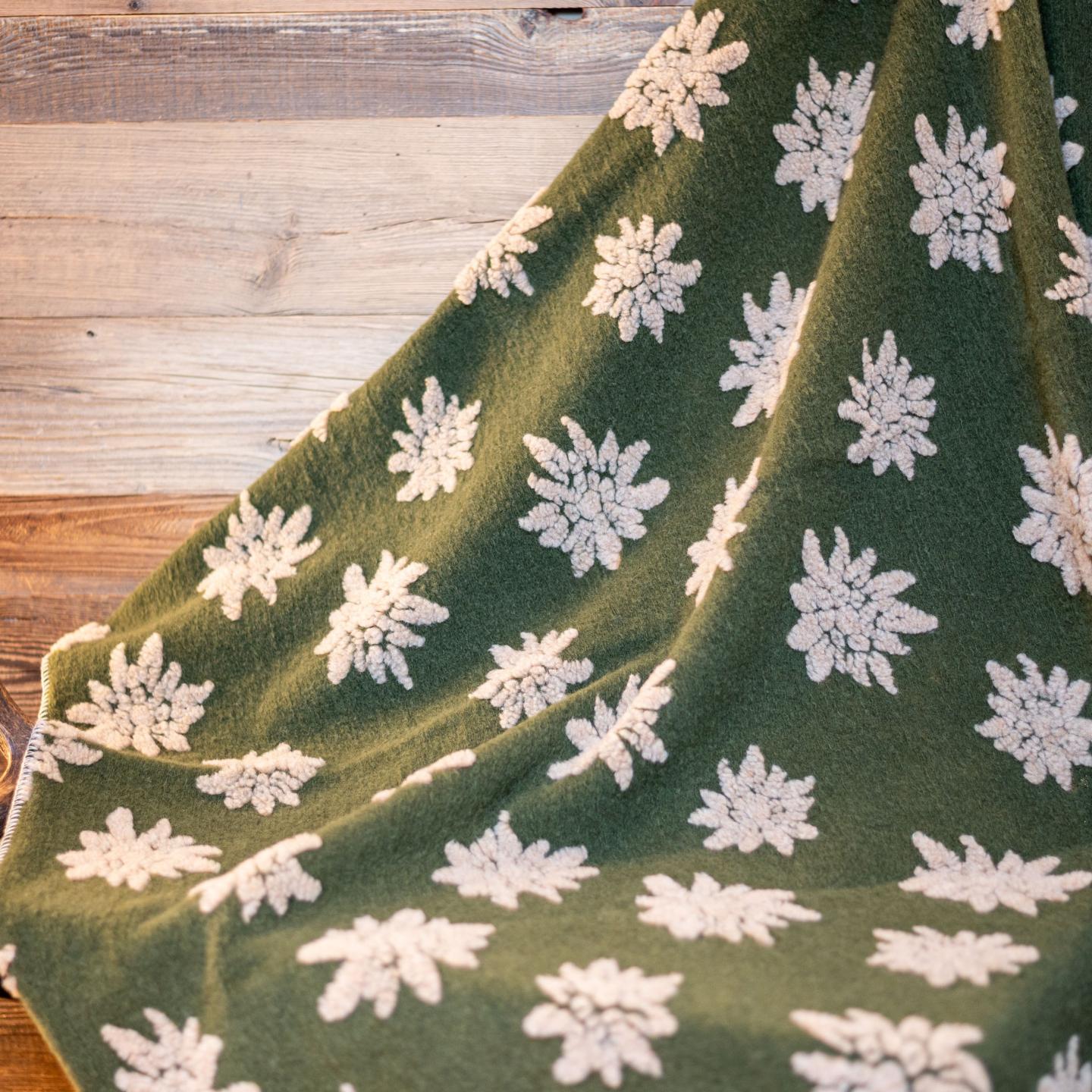 COPERTA STELLA ALPINA Verde e bianco