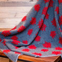 COPERTA STELLA ALPINA Grigio e rosso