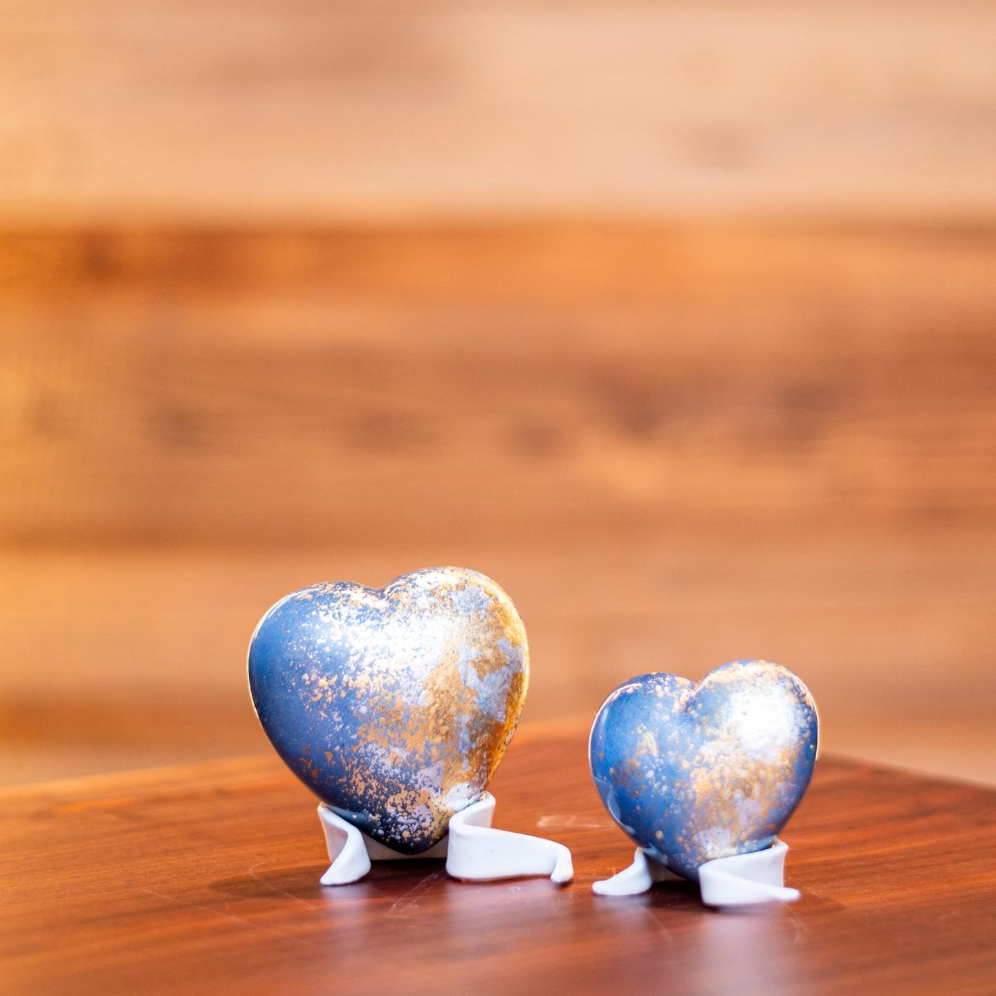 CUORE IN CERAMICA ROMANTIC Azzurro Piccolo