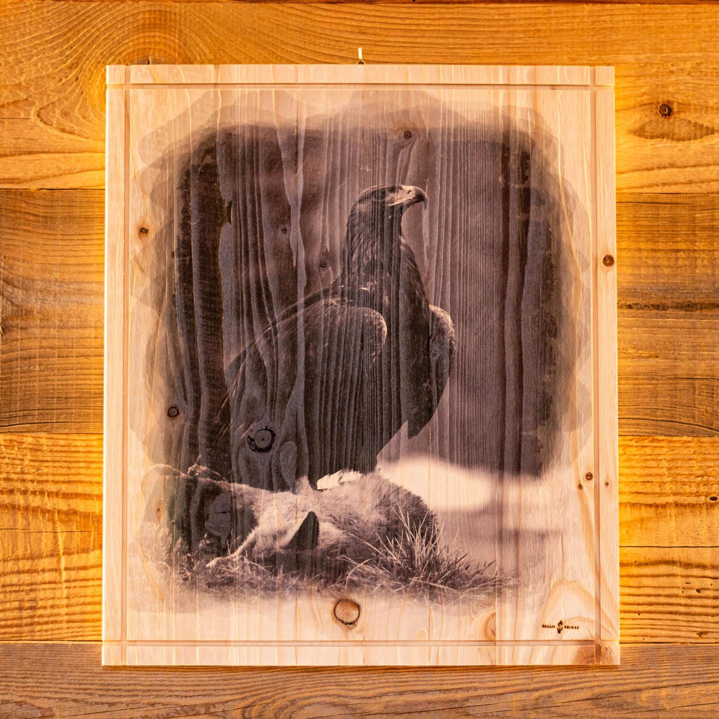 QUADRI IN LEGNO GRANDI CON STAMPA Aquila Verticale